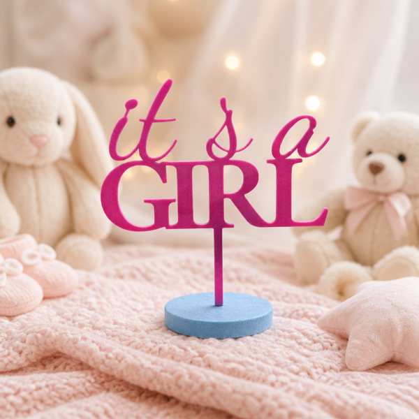 Topper para tarta «Es una niña»