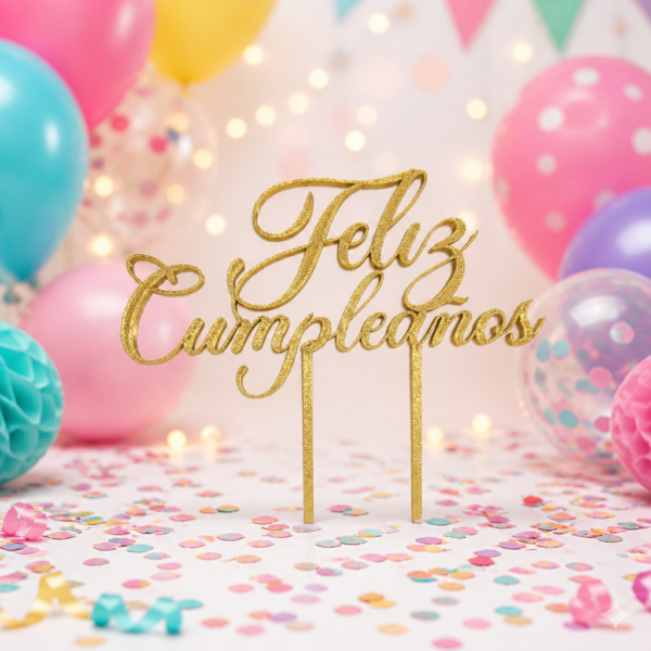 Topper «Feliz Cumpleaños» para tarta