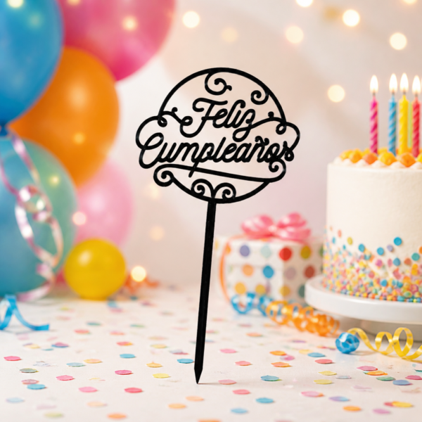 Topper «Feliz cumpleaños» decorativo