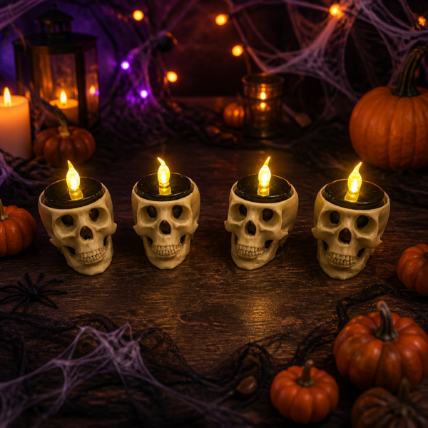 Portavelas de calavera