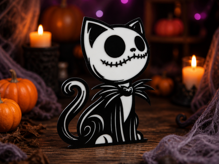Gato esqueleto decorativo (Halloween)