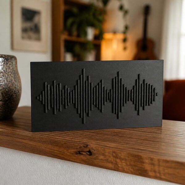 Placa con la onda de una canción